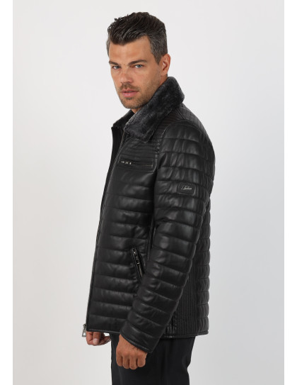 Geacă de Bărbați din Piele de Miel...