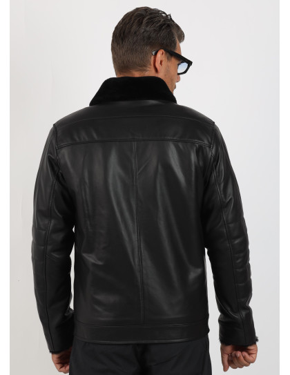 Geacă Îmblănită de Bărbați din Piele...