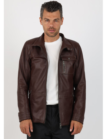 Geacă de Bărbați din Piele de Miel Tip Sacou Model... 2