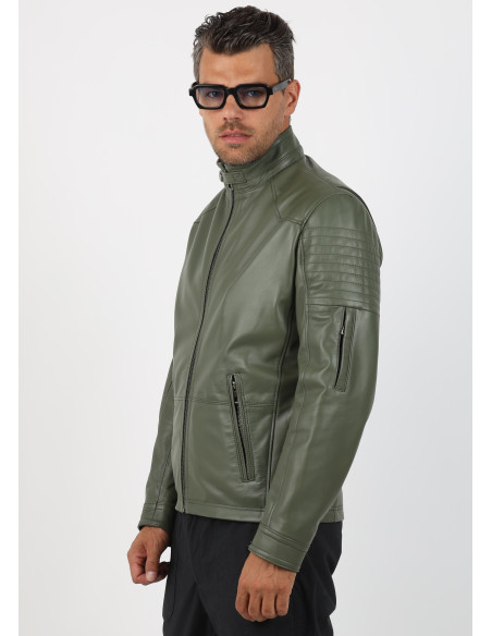 Geacă de Bărbați din Piele de Miel Urban Model Filip Verde
