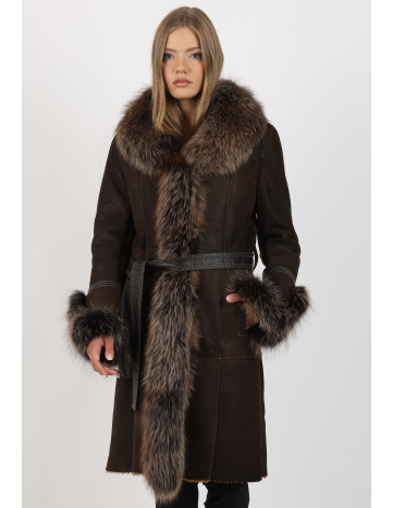 Cojoc de Damă din Blană de Miel Napalan cu Guler și...