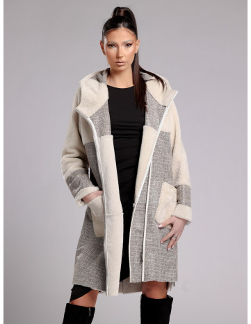 Cojoc de Damă din Blană de Miel Australian cu Imprimeu...