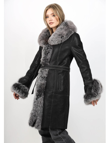 Cojoc de Damă din Blană de Miel Napalan cu Guler și...