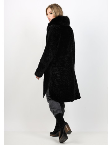 Palton de Damă din Blană de Miel Australian și Guler din... 2