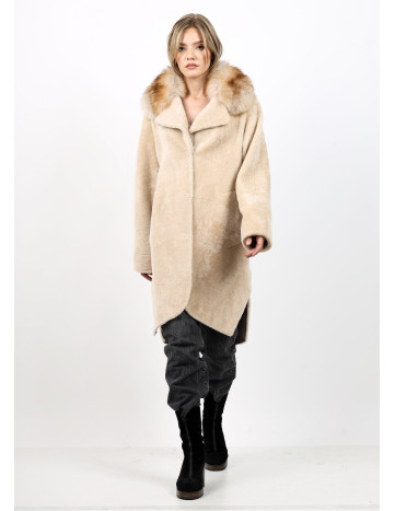 Palton de Damă din Blană de Miel Australian și Guler din... 2