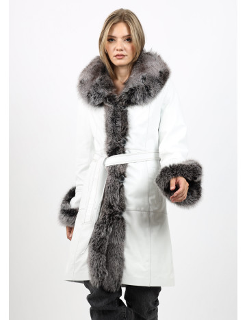 Cojoc de Damă din Piele Nappade Miel cu Guler și... 2