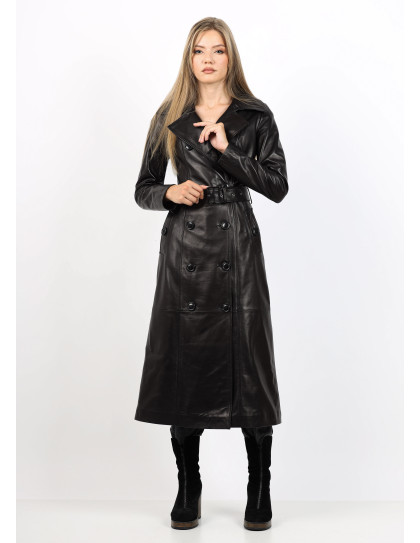 Trench din Piele de Miel Model Xena
