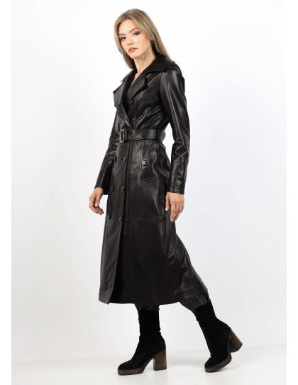 Trench din Piele de Miel Model Xena