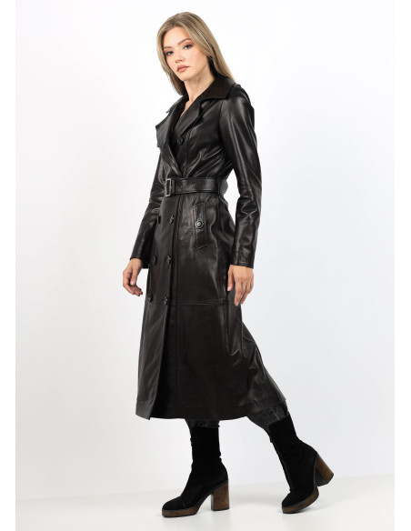 Trench din Piele de Miel Model Xena