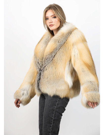Haină din Blană de Vulpe Model Celine