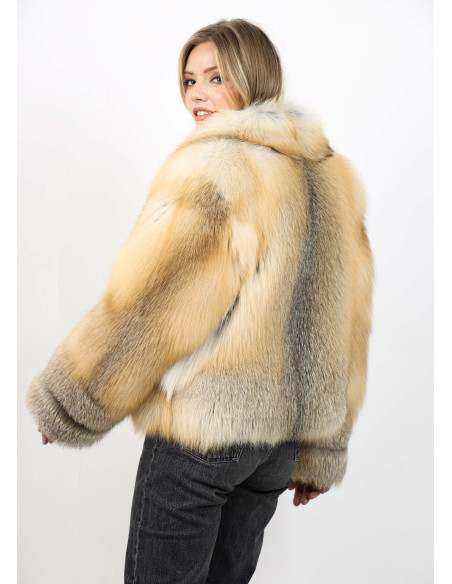 Haină din Blană de Vulpe Model Celine