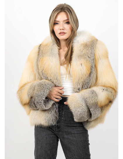 Haină din Blană de Vulpe Model Celine