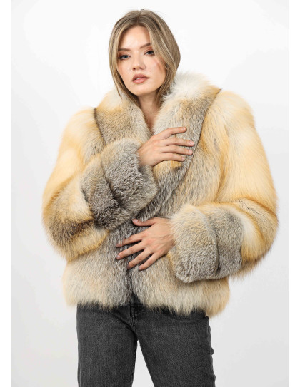 Haină din Blană de Vulpe Model Celine