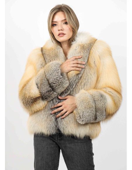 Haină din Blană de Vulpe Model Celine