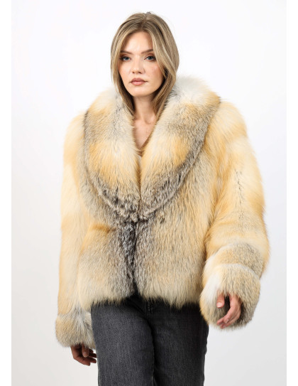 Haină din Blană de Vulpe Model Celine