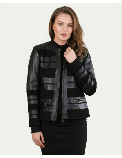 Geacă de Damă din Piele de Miel Nappa...