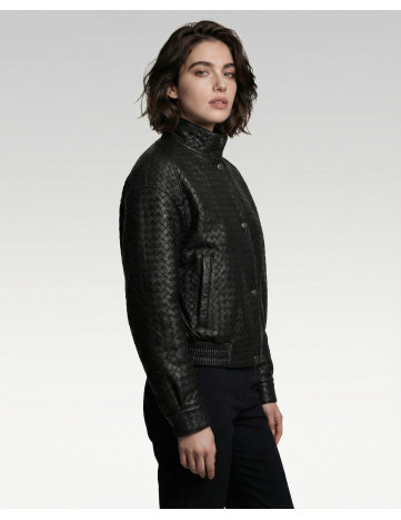 Geacă de Damă Unicată din Piele de Miel Împletită Model... 2