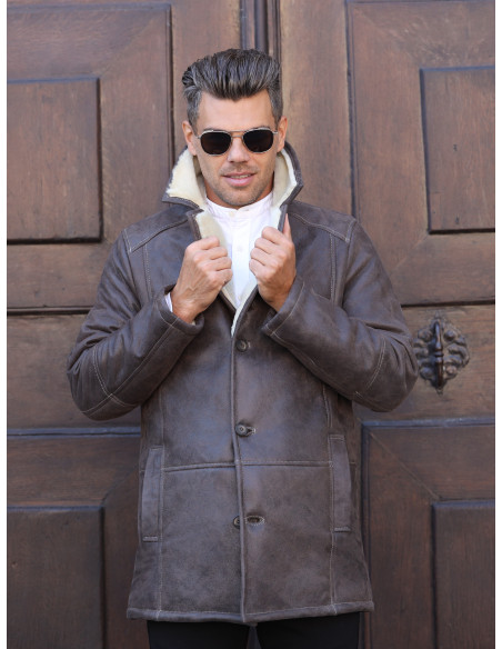 Cojoc de Bărbați Cu Revere din Blană de Miel Napalan Ciprian Maro