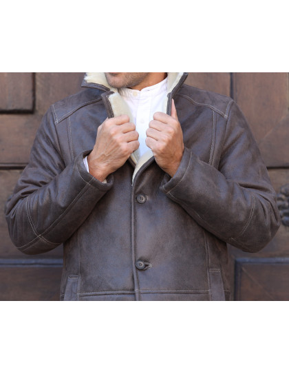 Cojoc de Bărbați Cu Revere din Blană...