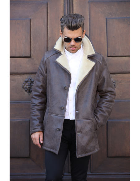 Cojoc de Bărbați Cu Revere din Blană de Miel Napalan Ciprian Maro