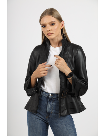 Geacă de Damă din Piele de Miel cu...