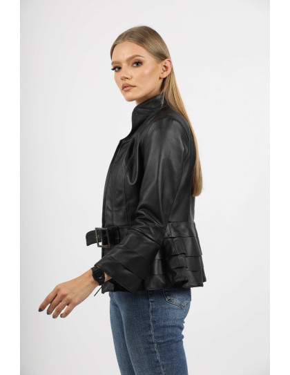 Geacă de Damă din Piele de Miel cu...