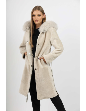 Cojoc de Damă din Blană de Miel Australian și Glugă din... 2