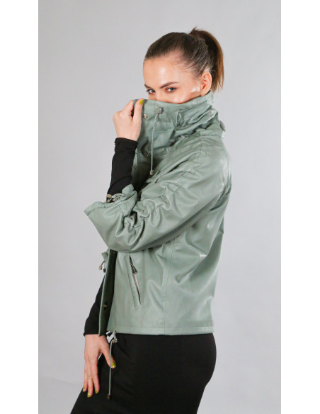 Geacă din Piele de Miel Model Ximena Baby Blue