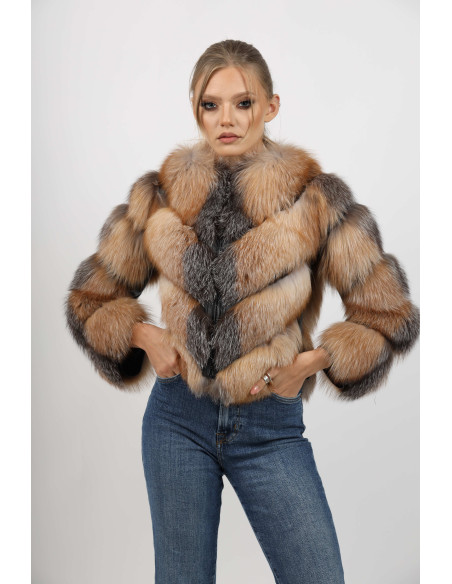 Haină de Damă din Blană de Vulpe Argintie Model Sonia 01 Otaban