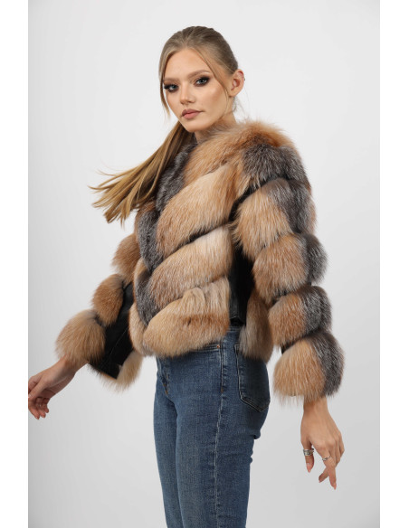 Haină de Damă din Blană de Vulpe Argintie Model Sonia 01 Otaban