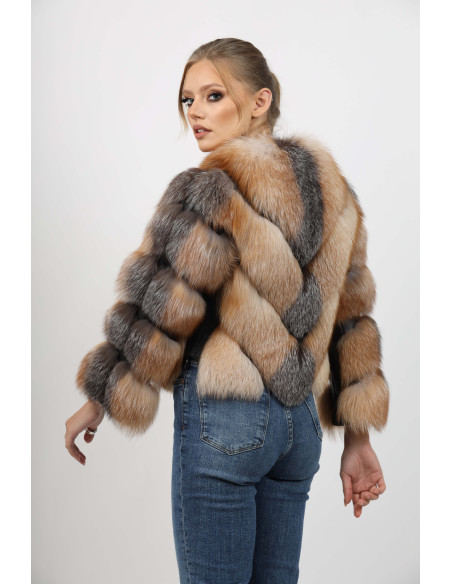 Haină de Damă din Blană de Vulpe Argintie Model Sonia 01 Otaban