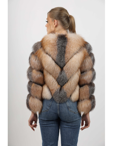 Haină de Damă din Blană de Vulpe Argintie Model Sonia 01 Otaban