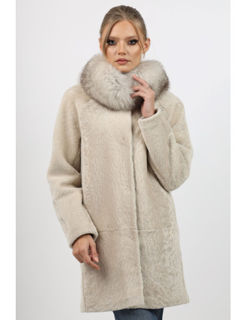 Cojoc de Damă din Blană de Miel Australian și Guler din...