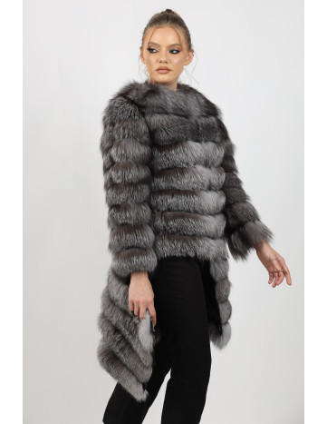 Haină de Damă din Blană de Vulpe Argintie Transformer... 2