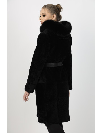 Cojoc de Damă din Blană de Miel Australian și Glugă din... 2