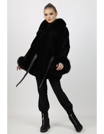 Poncho de Damă Universal din Blană de Miel Australian și... 2