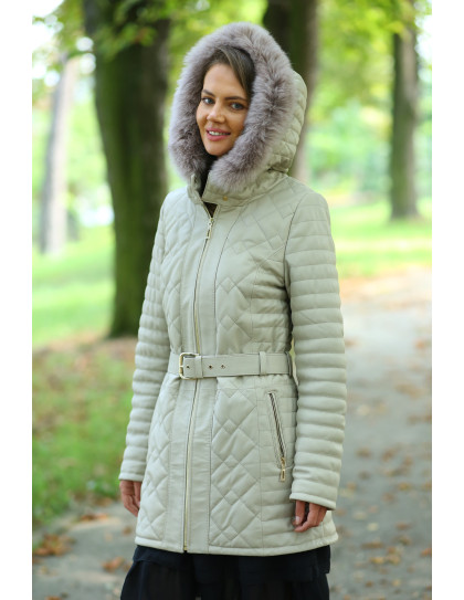 Geacă de Damă Matlasată Din Piele de...