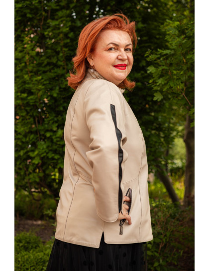 Geacă de Damă din Piele de Miel cu...
