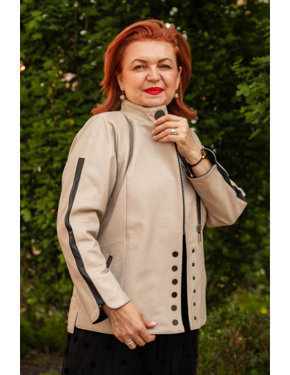 Geacă de Damă din Piele de Miel cu...