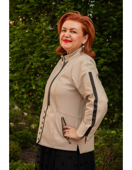Geacă de Damă din Piele de Miel cu...